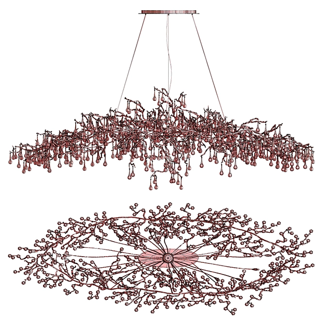 Elegant Bronze Bijout Chandelier 3D model image 4