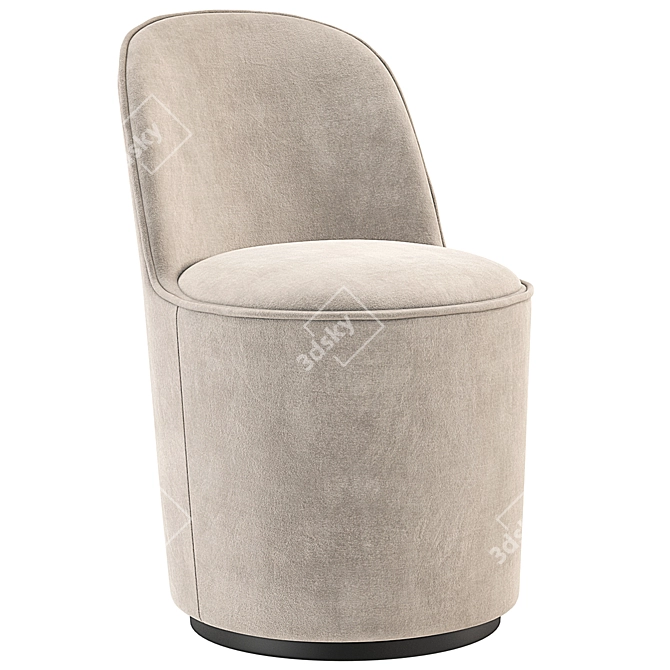 Gubi Tail Velvet Dining Chair 3D model image 1