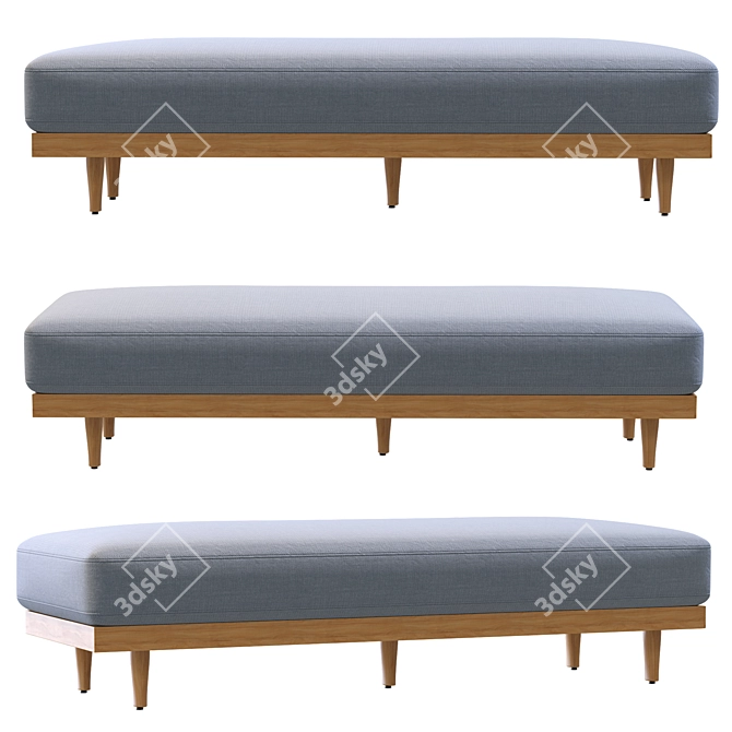 Newport Bench: Modern Elegance for Your Space 3D model image 1