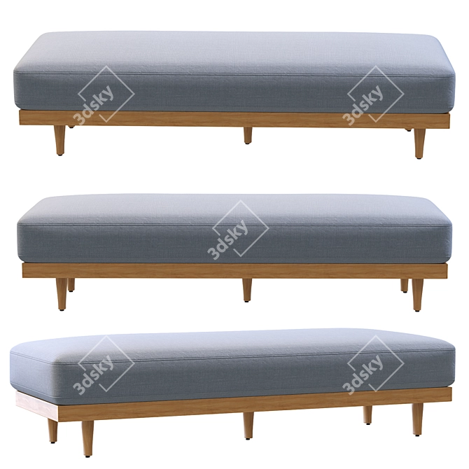 Newport Bench: Modern Elegance for Your Space 3D model image 2