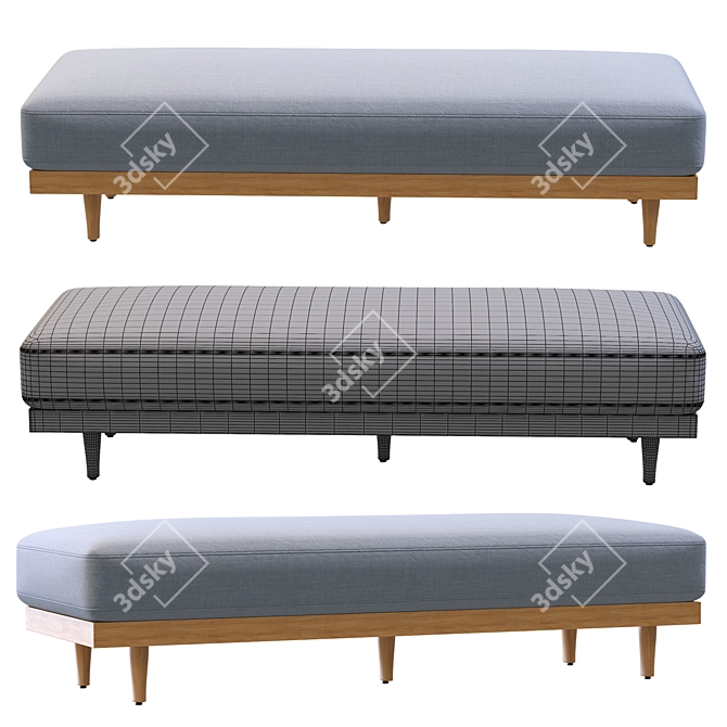 Newport Bench: Modern Elegance for Your Space 3D model image 3