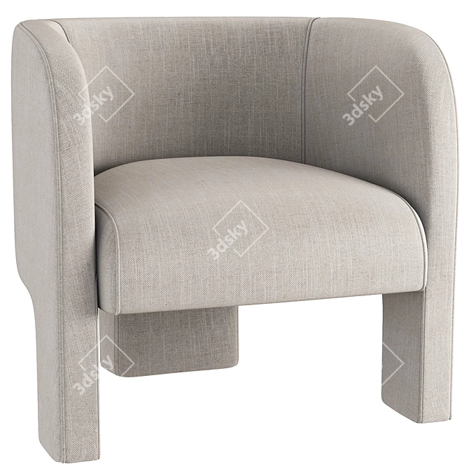 Elegant Luna Chair: Stylish and Comfortable 3D model image 1