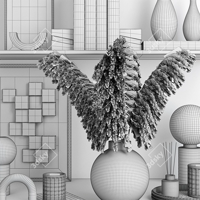 3D Model Set: Decorative Flower Arrangement 3D model image 4