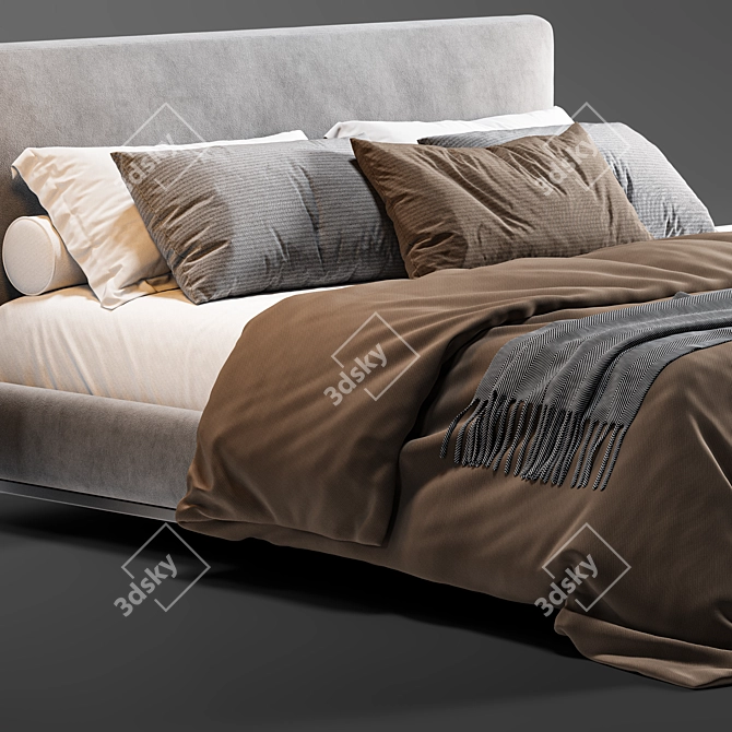 Contemporary King Bed by Minotti - Andersen 3D model image 2