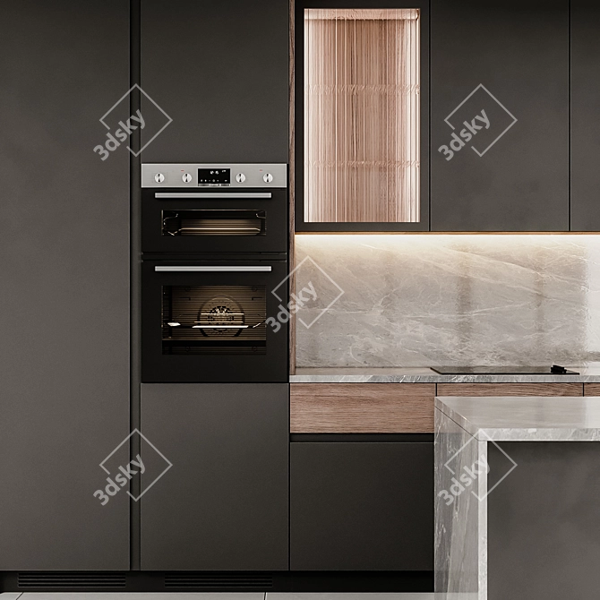 Modern55: Customizable Kitchen Design 3D model image 5