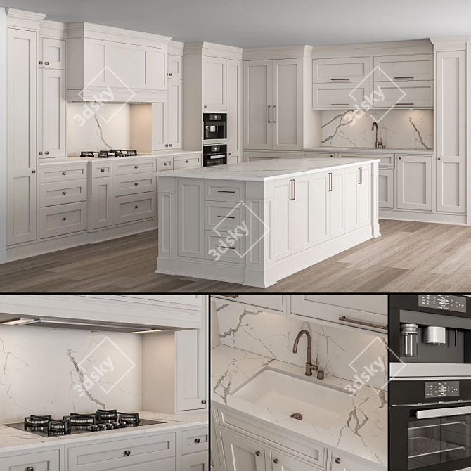 Stylish Kitchen NeoClassic Set 3D model image 1