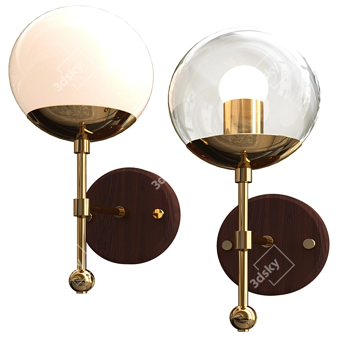 Dieppe Wall Lamp: Modern Elegance 3D model image 1