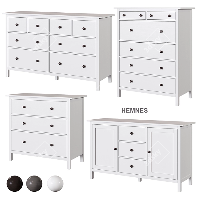 IKEA HEMNES 8-Drawer Dresser 3D model image 1