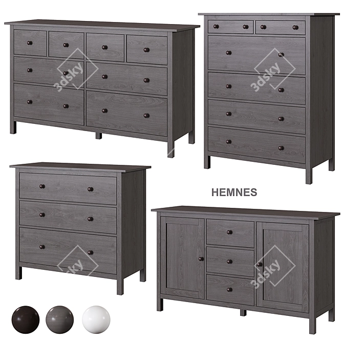 IKEA HEMNES 8-Drawer Dresser 3D model image 2