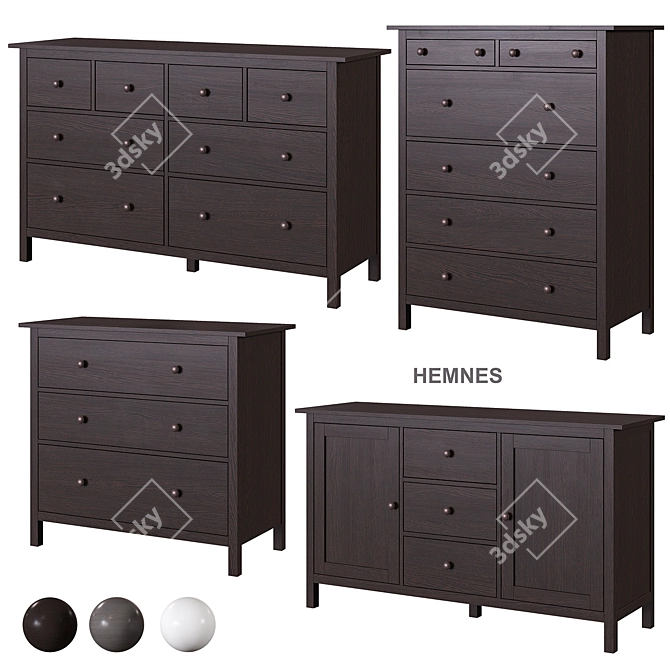 IKEA HEMNES 8-Drawer Dresser 3D model image 3