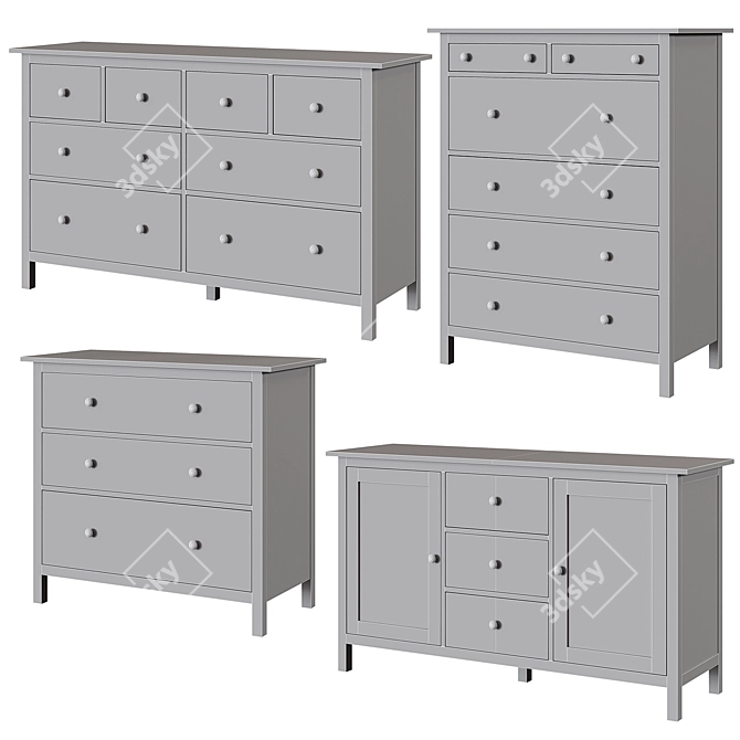 IKEA HEMNES 8-Drawer Dresser 3D model image 4