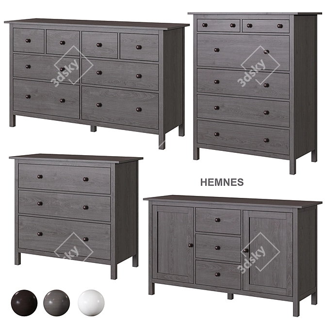 IKEA HEMNES 8-Drawer Dresser 3D model image 5