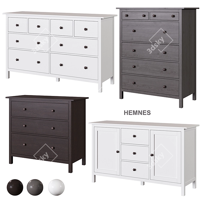 IKEA HEMNES 8-Drawer Dresser 3D model image 8