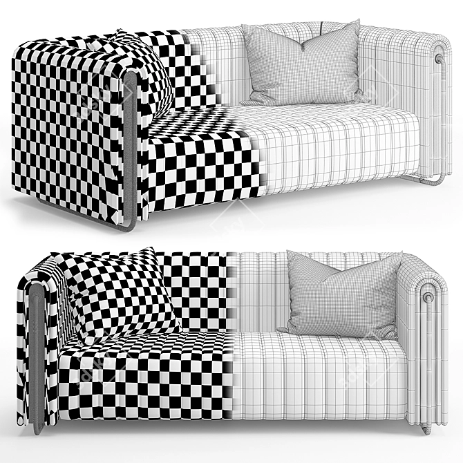 Modern River Sofa 3D model image 4