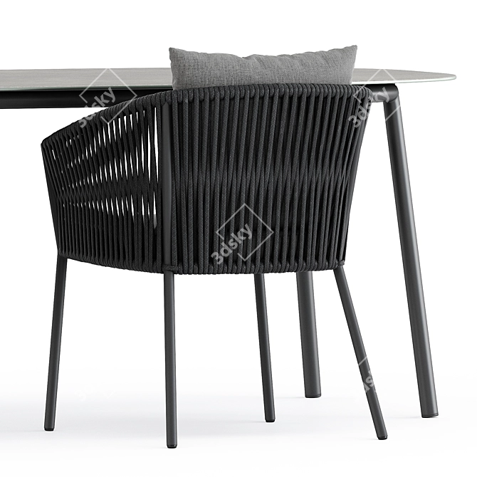 Elegant Porto Dining Chair & Tosca Table Set 3D model image 3