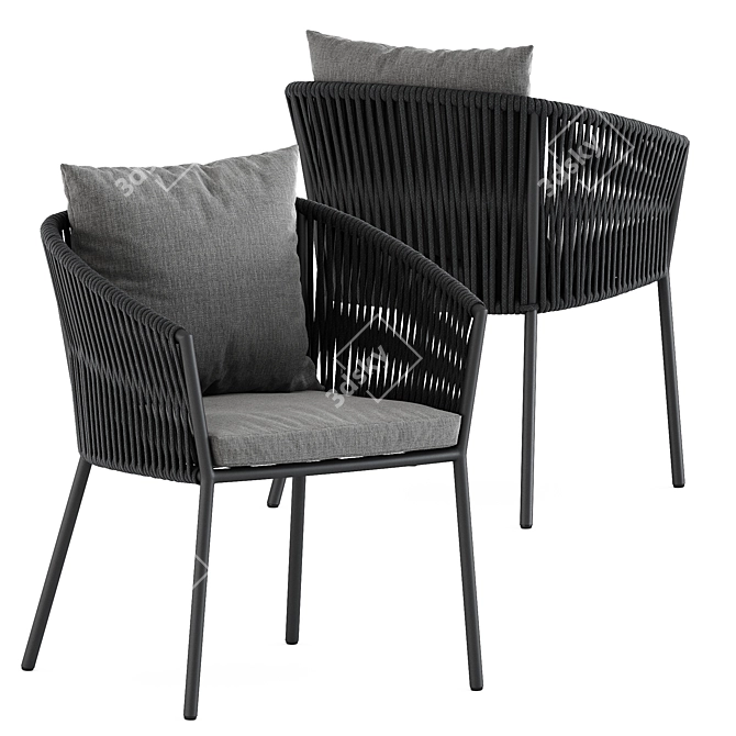 Elegant Porto Dining Chair & Tosca Table Set 3D model image 4