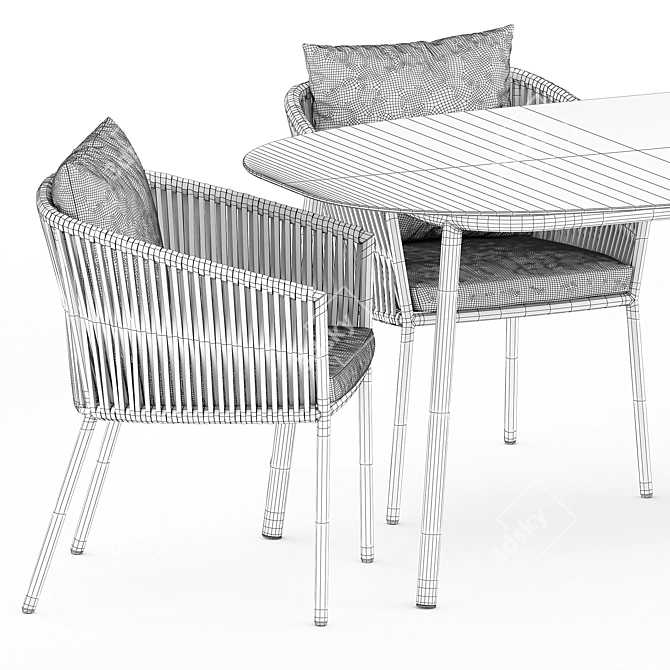 Elegant Porto Dining Chair & Tosca Table Set 3D model image 5