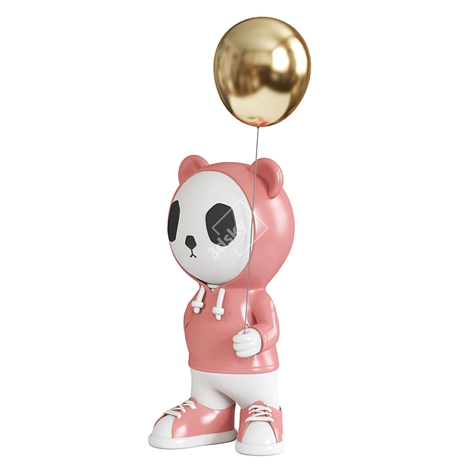 Panda Harmony Sculpture 3D model image 4