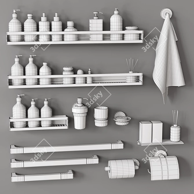 Elegant Bathroom Set: Max 2015 (Vray - Corona) 3D model image 3