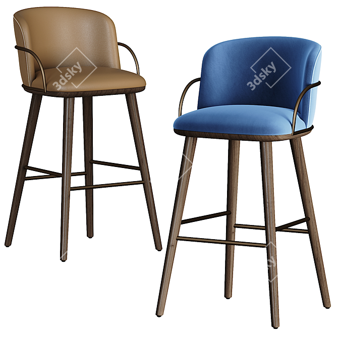 Elegant Arven Barstool by Parla 3D model image 1