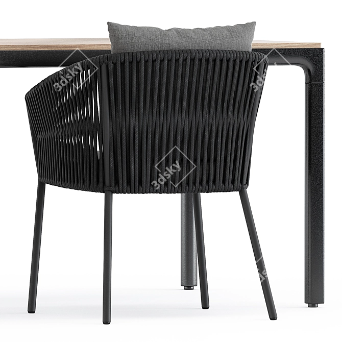Stylish Porto Dining Chair & Illum Table Set 3D model image 3