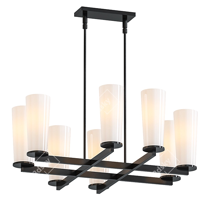 Sleek Sonneman 8-Light Pendant 3D model image 1