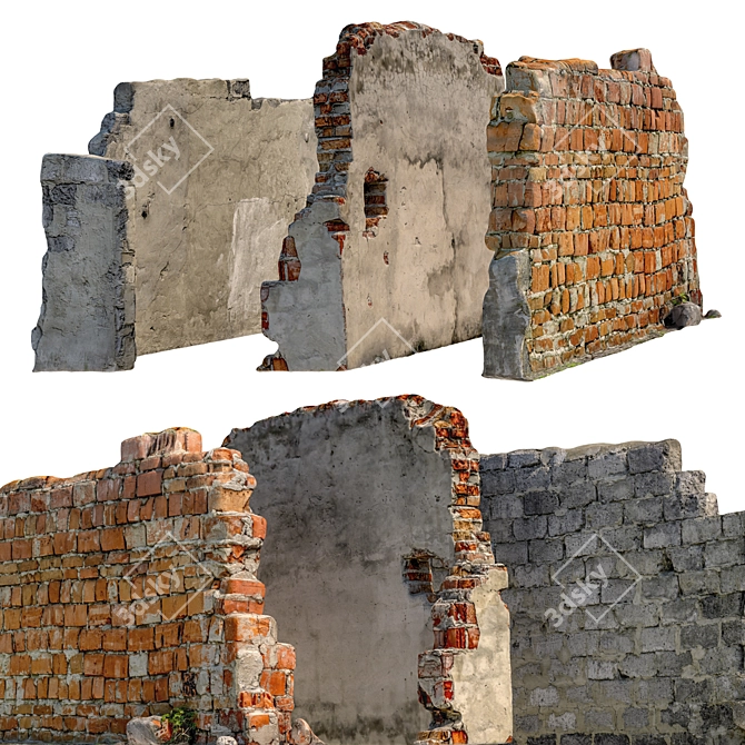 Title: Aged Walls for Atmospheric Scenes 3D model image 1
