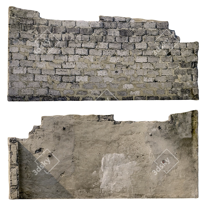 Title: Aged Walls for Atmospheric Scenes 3D model image 5