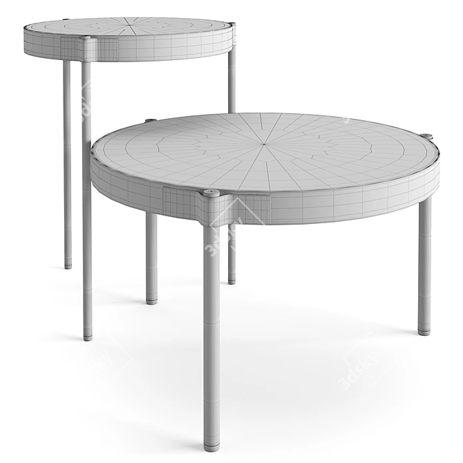 Tape Cord Outdoor Coffee Tables Set 3D model image 7