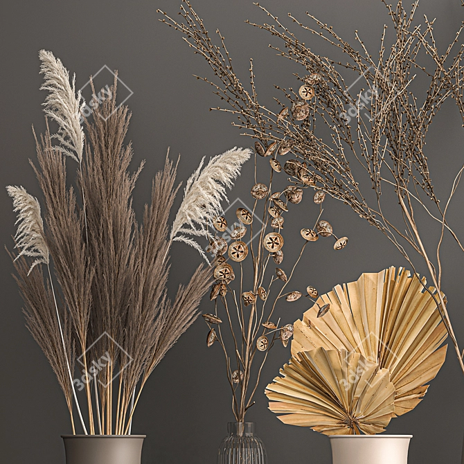 Elegant Reed Bouquet: Menu Cyclades Vase 3D model image 3