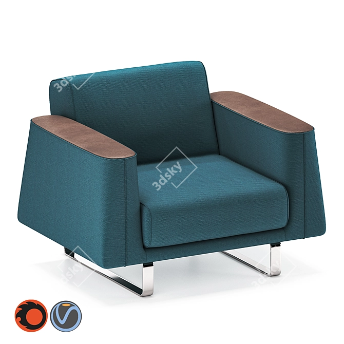 Avana 101 Armchair: Italian Style and Comfort 3D model image 1