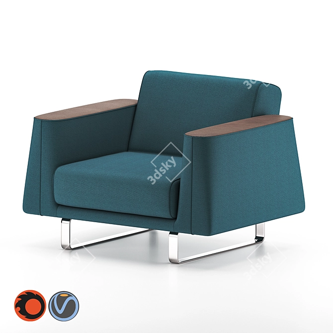 Avana 101 Armchair: Italian Style and Comfort 3D model image 4