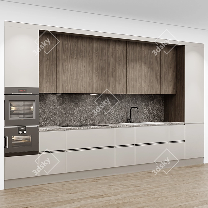 Modern Miele & Gaggenau Kitchen 3D model image 2