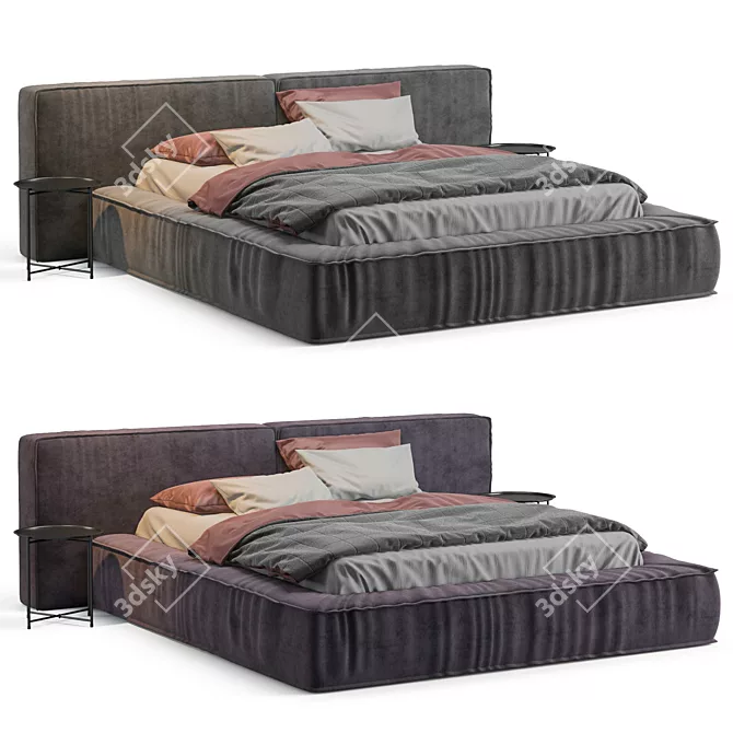 Marlow Bed Divan.ru | 160 Size | Velvet Grey 3D model image 2