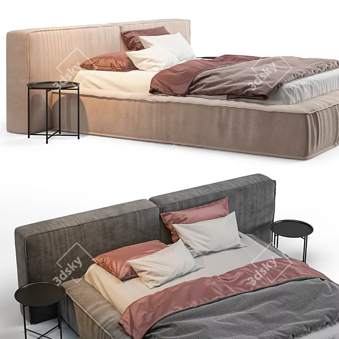 Marlow Bed Divan.ru | 160 Size | Velvet Grey 3D model image 5