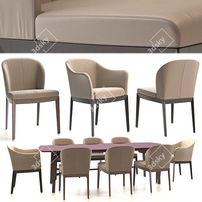 Giorgetti Normal: Stylish Fabric and Leather Blend 3D model image 1
