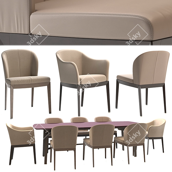 Giorgetti Normal: Stylish Fabric and Leather Blend 3D model image 6