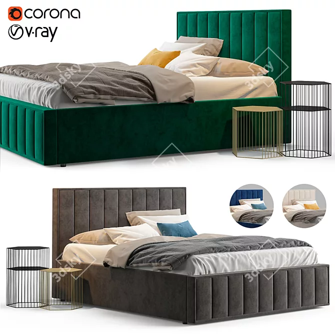 Vienna Hoff Bed: Comfortable and Stylish 3D model image 1