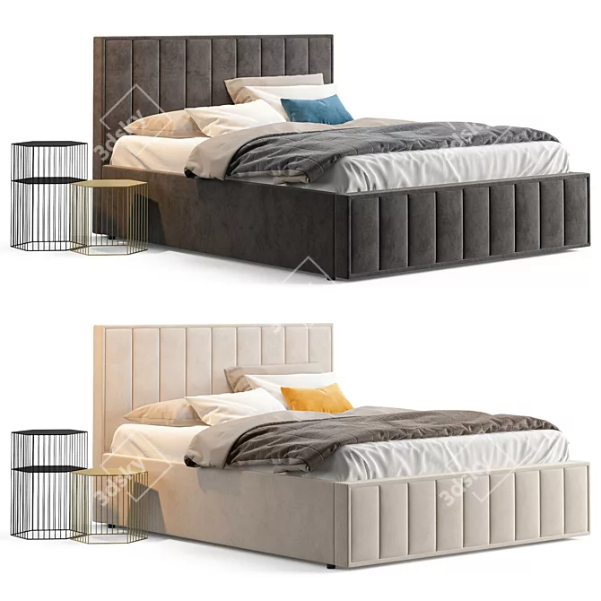 Vienna Hoff Bed: Comfortable and Stylish 3D model image 3
