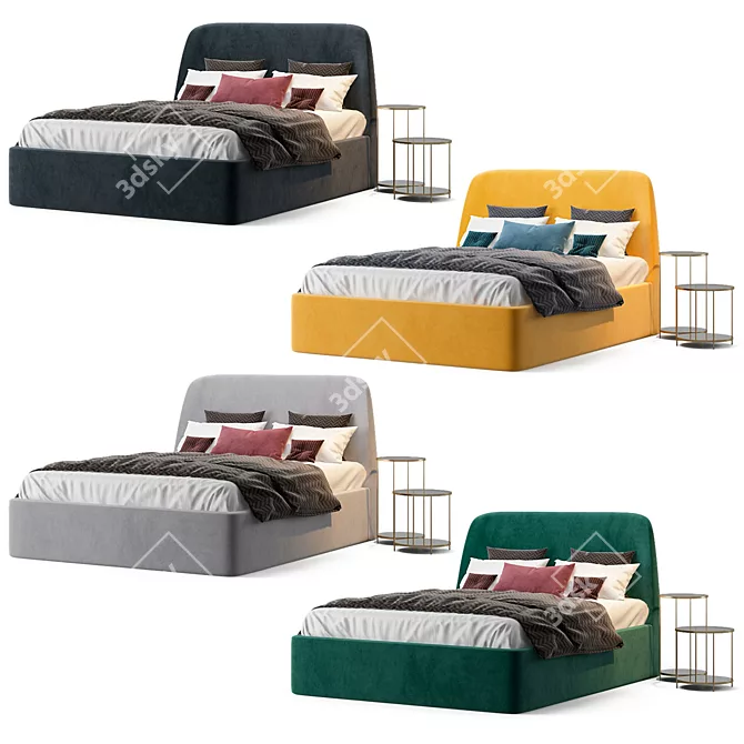 Dalty Bed: Stylish and Versatile Design 3D model image 2