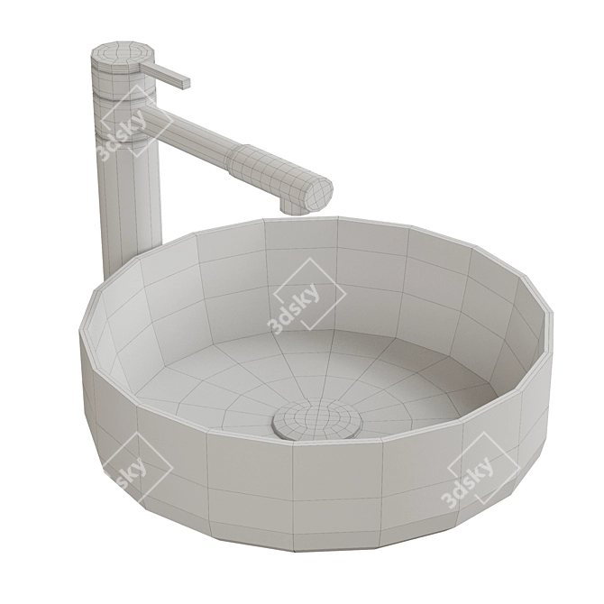 Modern Countertop Washbasin: BelBagno BB1357 3D model image 2