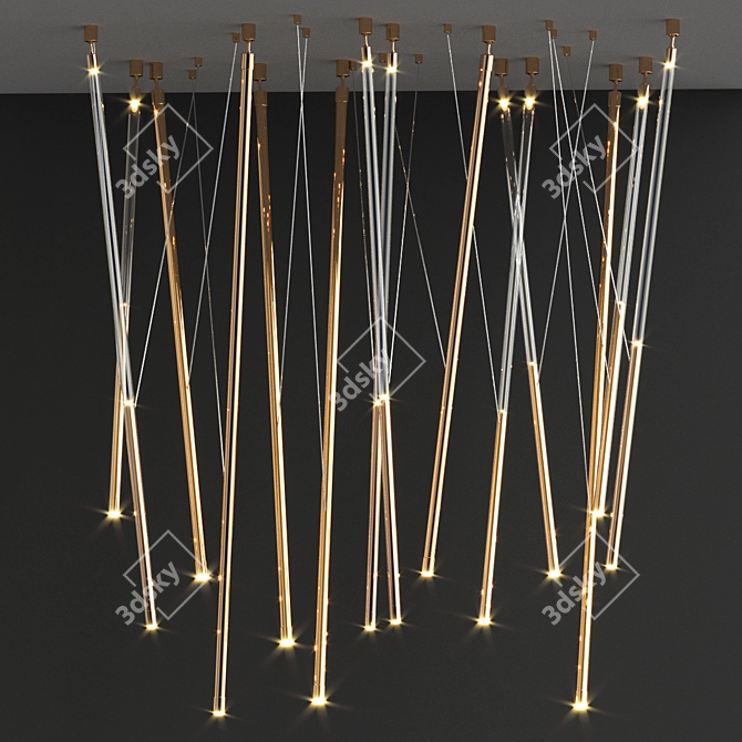 Ethereal Glow-Henge Skyfall Chandelier 3D model image 2