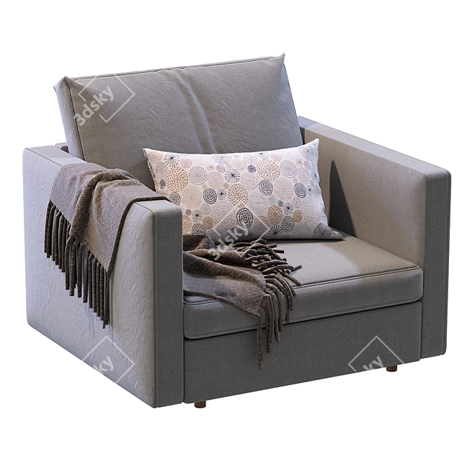 West Elm Harris Armchair: Modern Comfort 3D model image 1