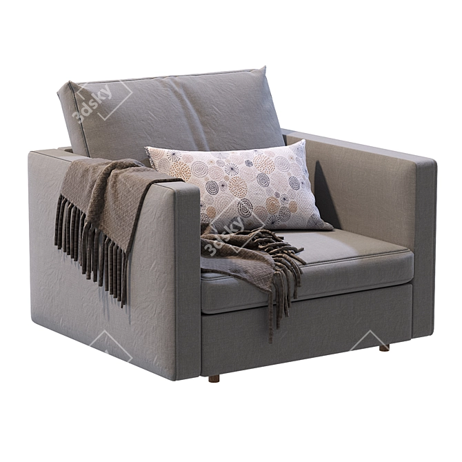 West Elm Harris Armchair: Modern Comfort 3D model image 2