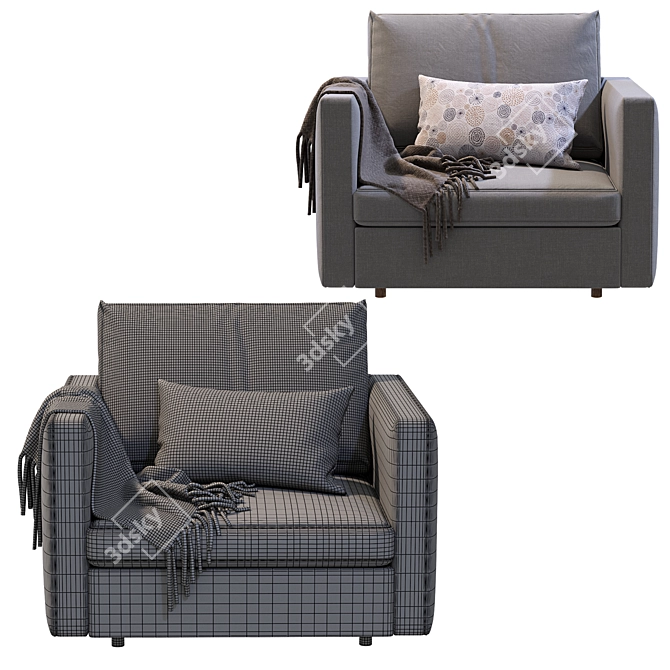 West Elm Harris Armchair: Modern Comfort 3D model image 5