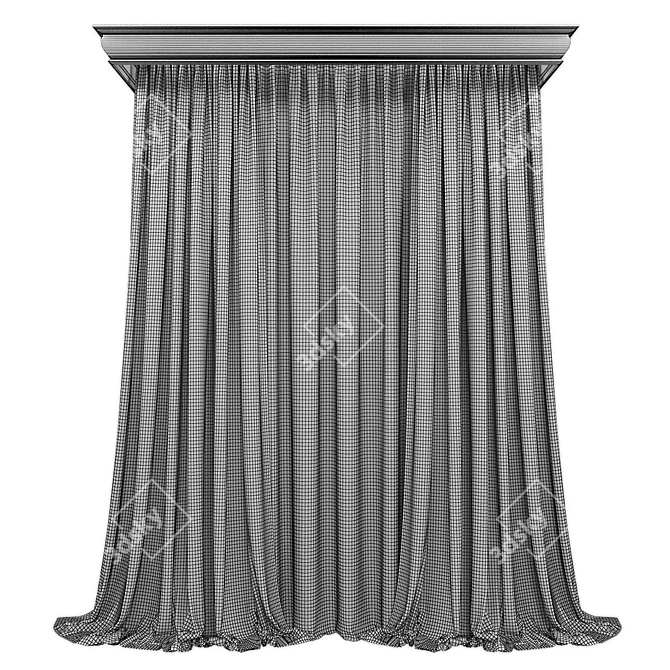 Elegant Sheer Curtain Panels 3D model image 2