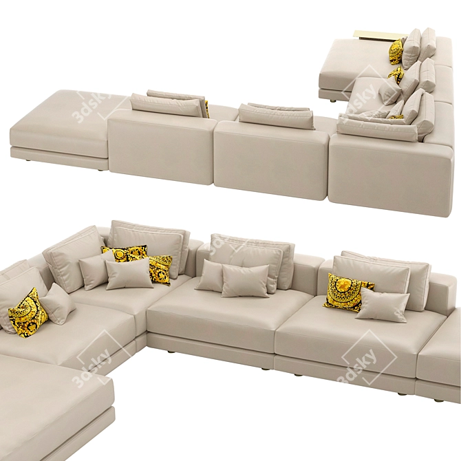 Versace V21 Signature Sectional Sofa 3D model image 3