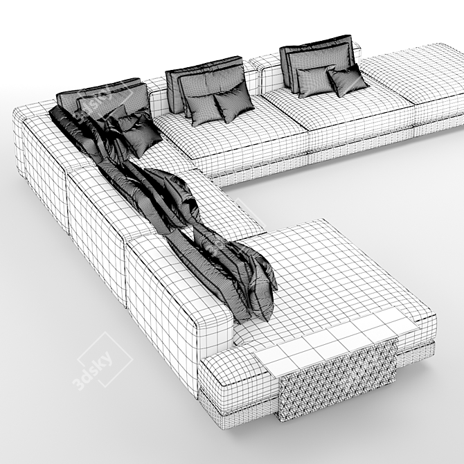 Versace V21 Signature Sectional Sofa 3D model image 5