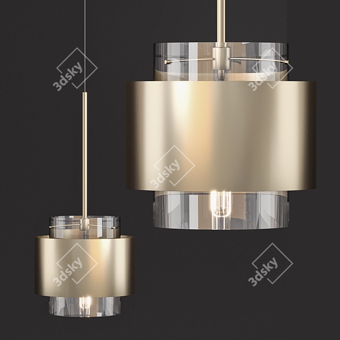 Sleek Moda Glass Pendant 3D model image 1