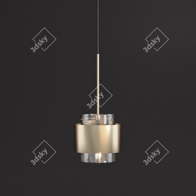 Sleek Moda Glass Pendant 3D model image 2